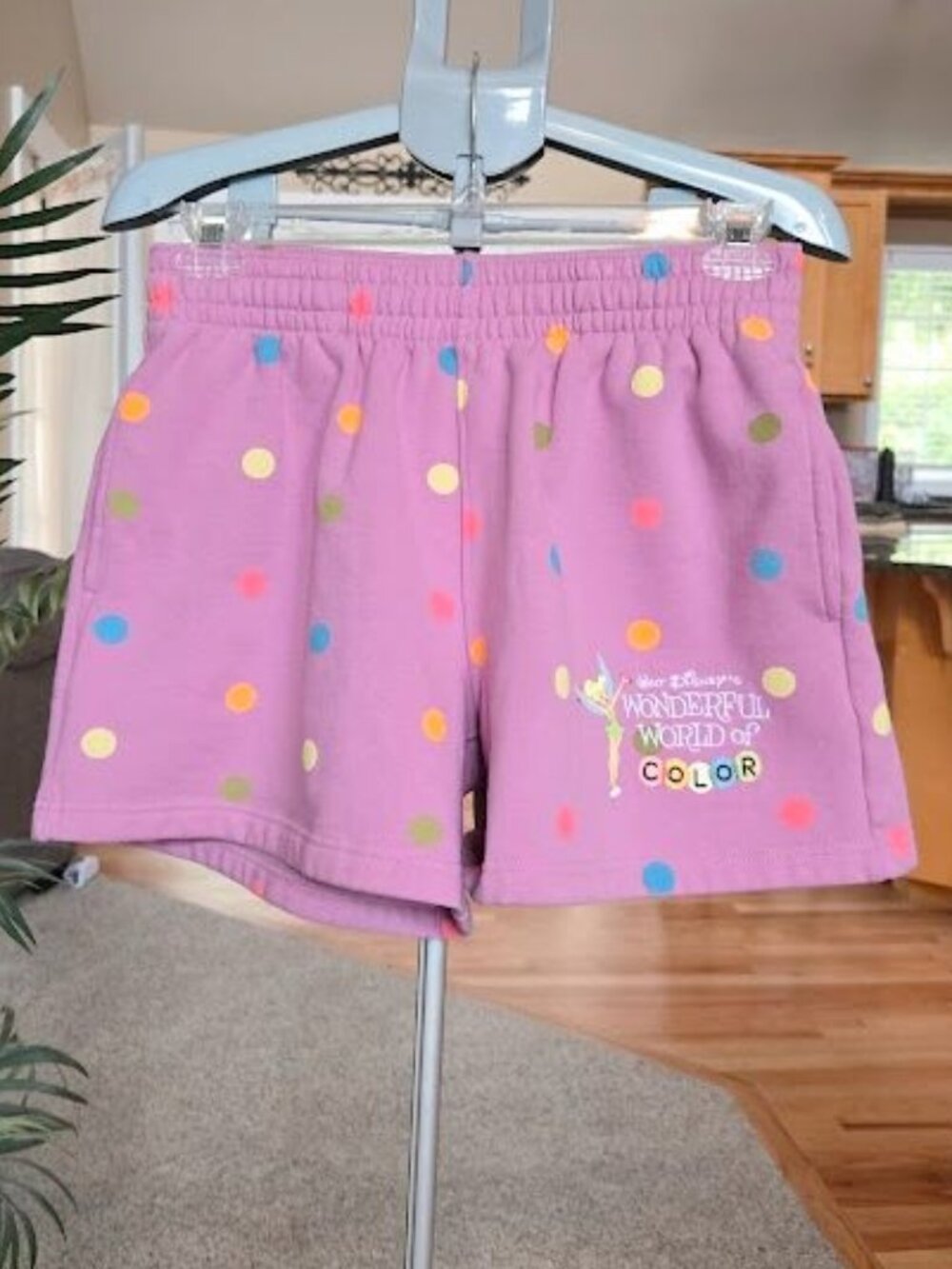Disney 100 Wonderful World of Color Tinkerbell polka dot shorts sz medium